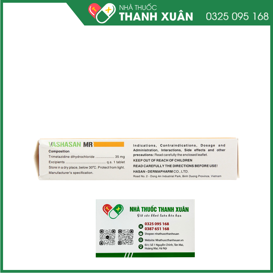 Vashasan MR 35mg trị đau thắt ngực
